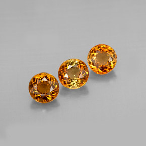 Pedras preciosas de turmalina laranja natural de  ct, corte redondo, VVS-VS