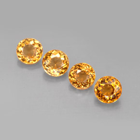 Pedras preciosas de turmalina laranja natural de  ct, corte redondo, VVS-VS