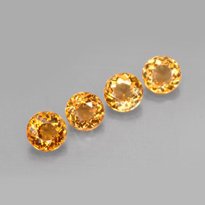 Pedras preciosas de turmalina laranja natural de  ct, corte redondo, VVS-VS