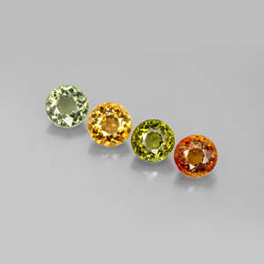 Pedras preciosas de turmalina multicolorido natural de  ct, corte redondo, VVS-VS
