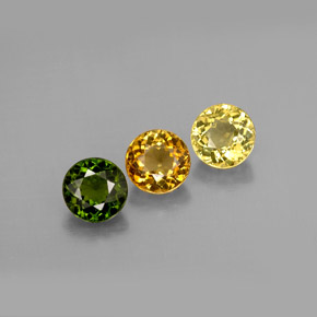 Pedras preciosas de turmalina multicolorido natural de  ct, corte redondo, VVS-VS