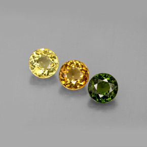 Pedras preciosas de turmalina multicolorido natural de  ct, corte redondo, VVS-VS