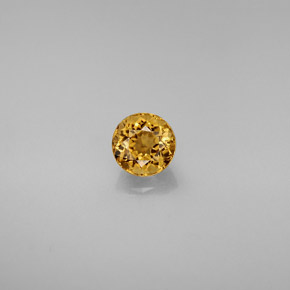 Turmalina amarelo natural 0,62ct, corte redondo, VVS-VS