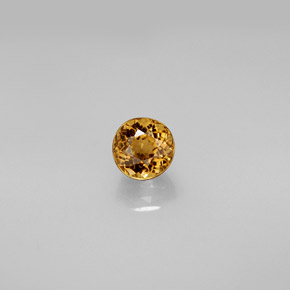 Turmalina amarelo natural 0,67ct, corte redondo, VVS-VS