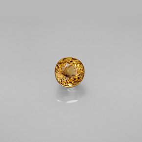 Turmalina amarelo natural 0,67ct, corte redondo, VVS-VS
