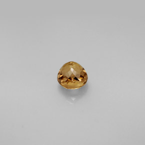 Turmalina amarelo natural 0,67ct, corte redondo, VVS-VS