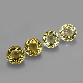 Pedras preciosas de turmalina amarelo natural de  ct, corte redondo, VVS