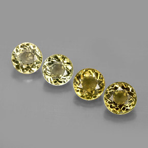 Pedras preciosas de turmalina amarelo natural de  ct, corte redondo, VVS