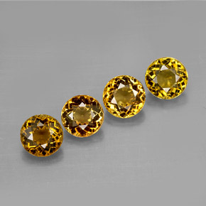 Pedras preciosas de turmalina amarelo natural de  ct, corte redondo, VVS-VS