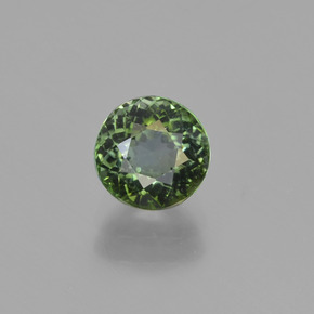 Turmalina verde natural 1,11ct, corte redondo, VS