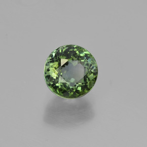 Turmalina verde natural 1,11ct, corte redondo, VS