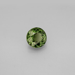 Turmalina verde natural 1,23ct, corte redondo, VVS