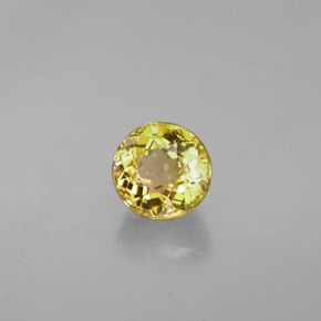 Turmalina amarelo natural 1,11ct, corte redondo, VS