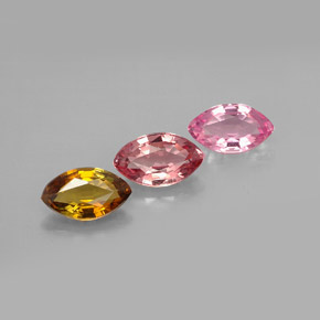 Pedras preciosas de turmalina multicolorido natural de 1,96 ct, marquise, VVS-VS