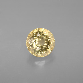 Turmalina amarelo natural 1,28ct, corte redondo, VS