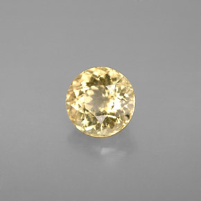 Turmalina amarelo natural 1,28ct, corte redondo, VS