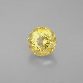 Turmalina amarelo natural 1,26ct, corte redondo, VS-SI