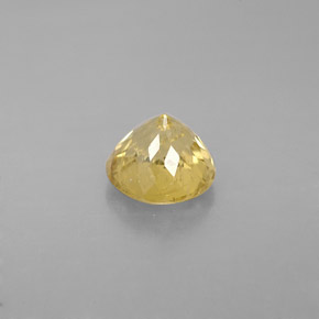 Turmalina amarelo natural 1,26ct, corte redondo, VS-SI