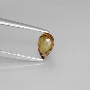 Turmalina marrom natural 0,73ct, briolete, VVS-VS