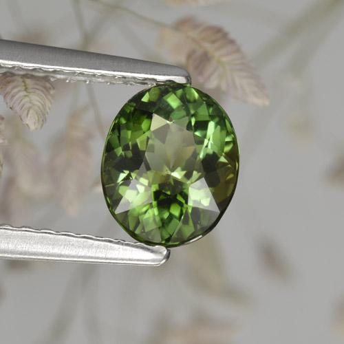 Turmalina verde natural 1,17ct, corte oval, VVS-VS