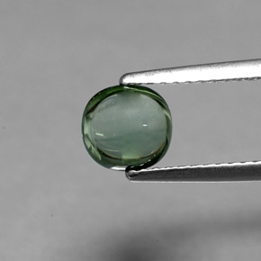 Turmalina verde natural 0,97ct, almofada cortada, transparente
