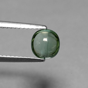 Turmalina verde natural 0,97ct, almofada cortada, transparente