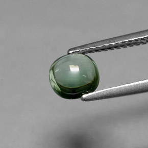 Turmalina verde natural 0,97ct, almofada cortada, transparente