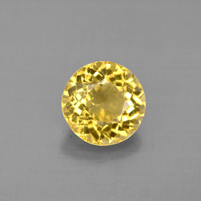 Turmalina amarelo natural 0,99ct, corte redondo, VS
