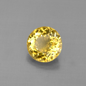 Turmalina amarelo natural 0,99ct, corte redondo, VS