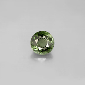Turmalina verde natural 0,90ct, corte redondo, VVS-VS