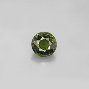 Turmalina verde natural 1,04ct, corte redondo, VVS-VS