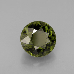 Turmalina verde natural 1,30ct, corte redondo, VS