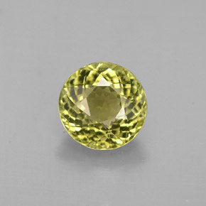 Turmalina amarelo natural 1,03ct, corte redondo, VS