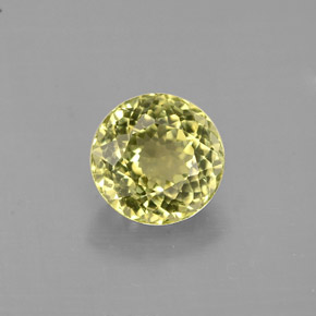 Turmalina amarelo natural 1,03ct, corte redondo, VS