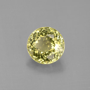 Turmalina amarelo natural 1,03ct, corte redondo, VS