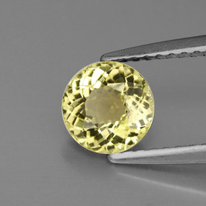 Turmalina amarelo natural 0,92ct, corte redondo, VS