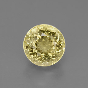 Turmalina amarelo natural 1,22ct, corte redondo, VS