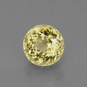 Turmalina amarelo natural 1,22ct, corte redondo, VS