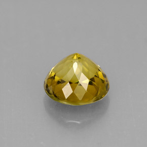 Turmalina amarelo natural 1,19ct, corte redondo, VS