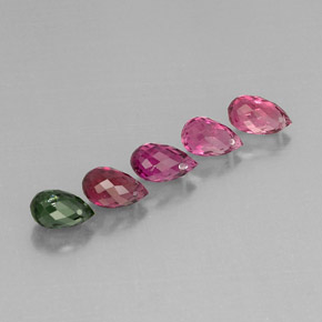 Pedras preciosas de turmalina multicolorido natural de  ct, briolete, VVS-VS