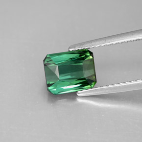 Turmalina verde natural 1,64ct, corte esmeralda, VVS