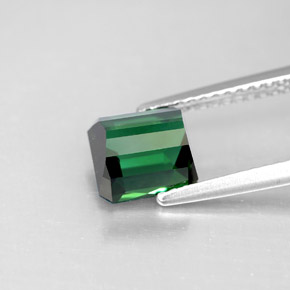Turmalina verde natural 2,06ct, corte esmeralda, VVS