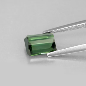 Turmalina verde natural 1,42ct, corte esmeralda, VVS-VS