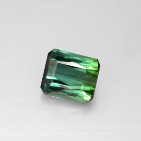 Turmalina verde natural 1,68ct, corte esmeralda, VS