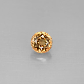 Turmalina laranja natural 0,64ct, corte redondo, VVS-VS