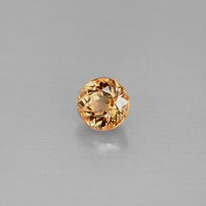 Turmalina laranja natural 0,64ct, corte redondo, VVS-VS