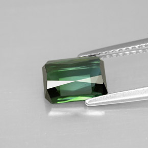 Turmalina verde natural 1,71ct, corte esmeralda, VVS-VS
