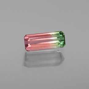 Turmalina multicolorido natural 1,42ct, corte esmeralda, VVS-VS