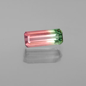 Turmalina multicolorido natural 1,42ct, corte esmeralda, VVS-VS
