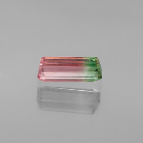 Turmalina multicolorido natural 1,42ct, corte esmeralda, VVS-VS